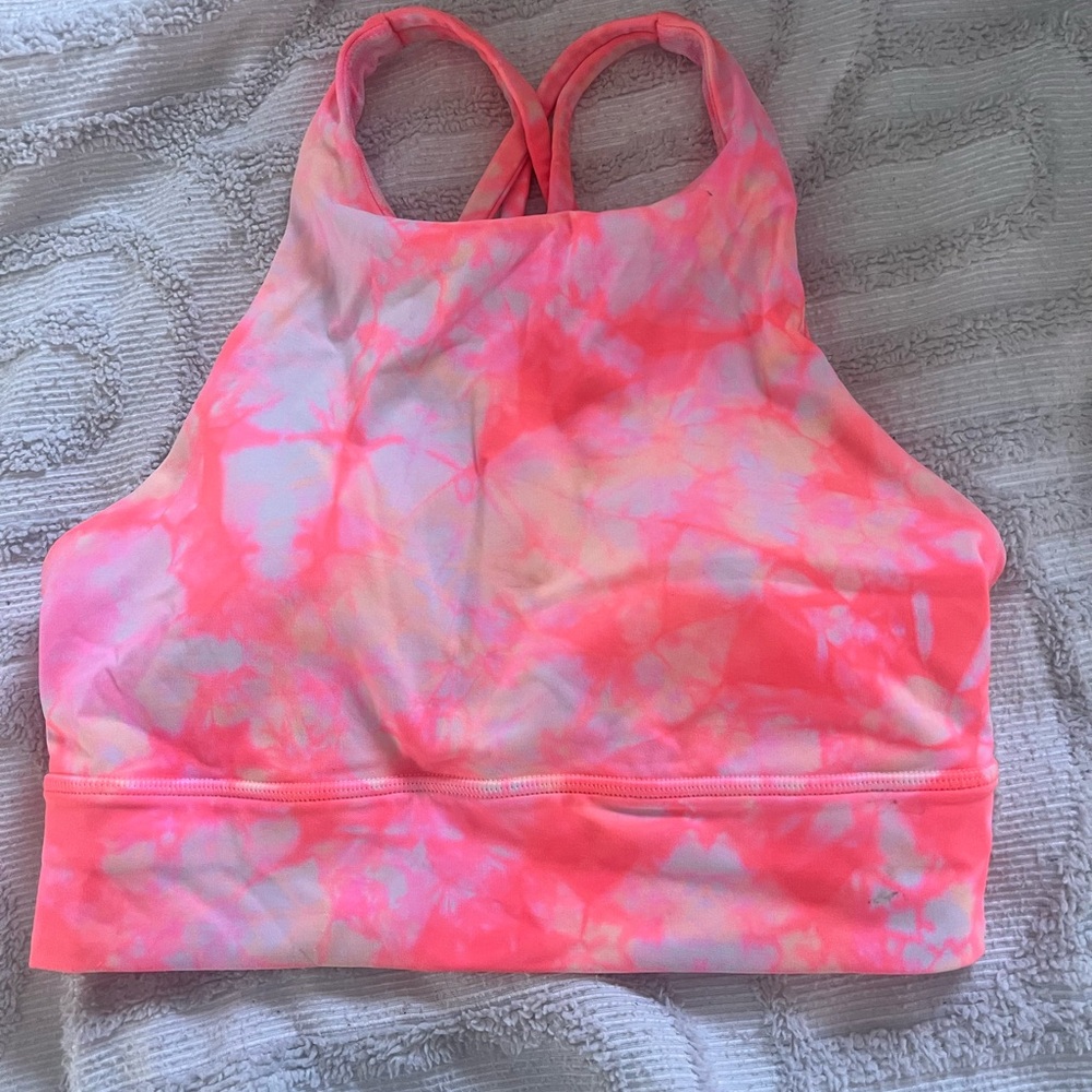 lululemon pink tie-dye cross back halter